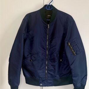Theory Navy Blue Bomber Jacket
